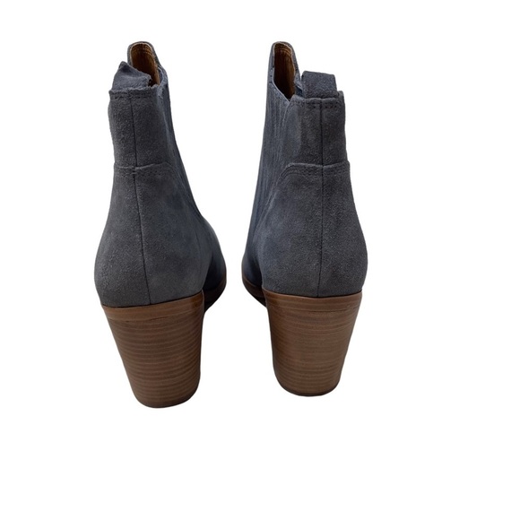 Marc Fisher Gadri Pointed Toe Bootie Gray Suede Size 11 Stacked Heel Fall Bootie - Picture 5 of 8